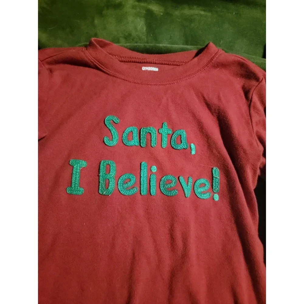 Gymboree Christmas pajamas gymmies santa i‎ believe size 8